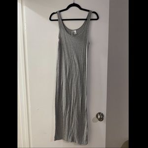 Grey ribbed tank dress